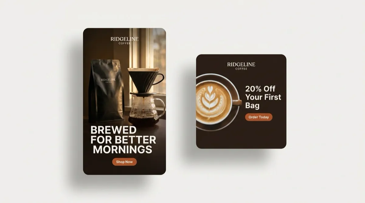 Ridgeline Coffee story ad and square ad