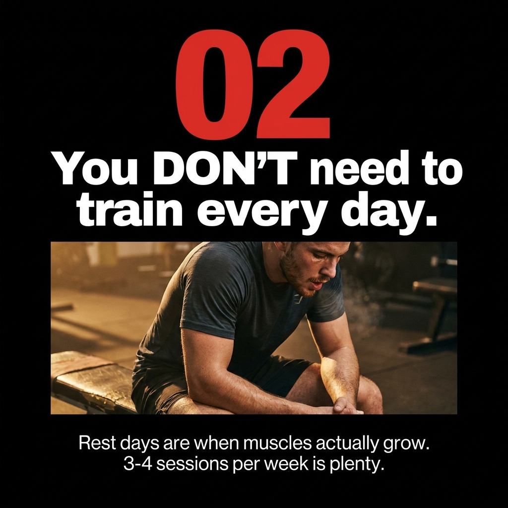 Carousel slide 02, You do not need to train every day