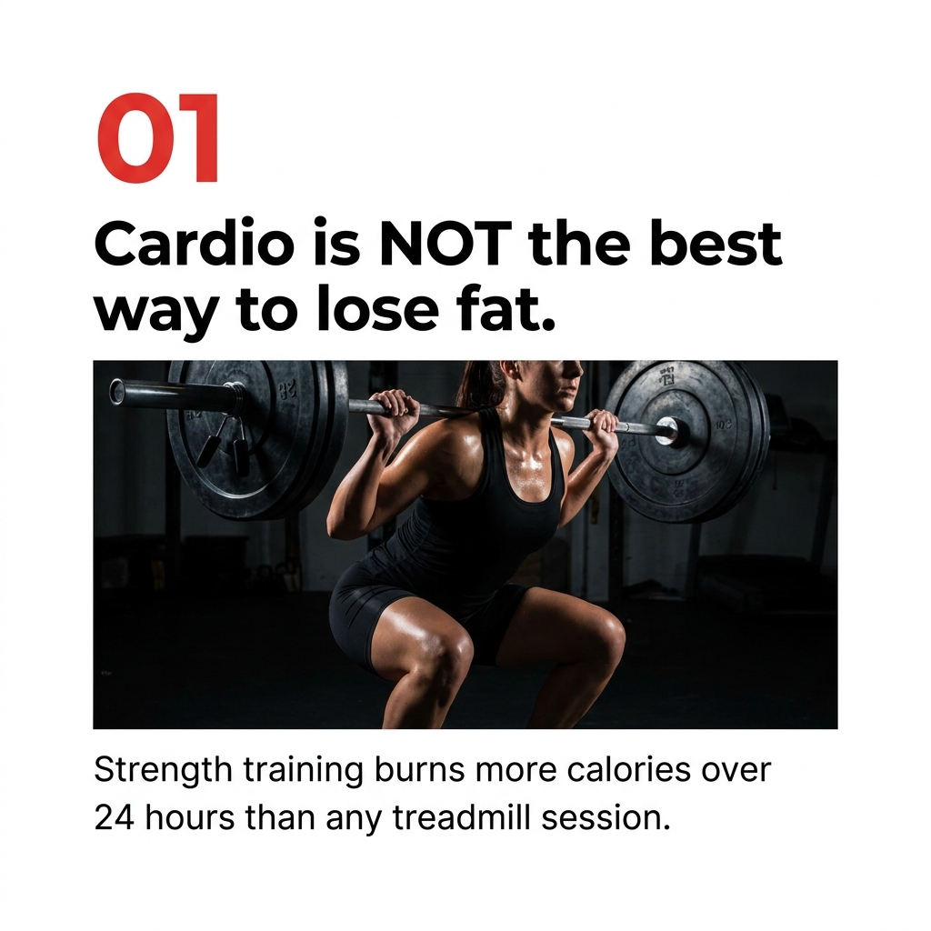 Carousel slide 01, Cardio is not the best way to lose fat