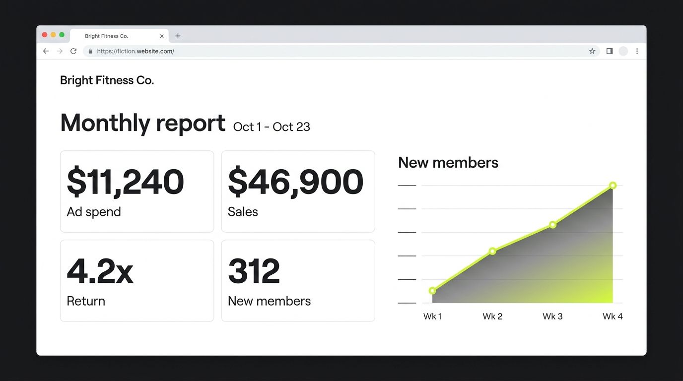 Bright Fitness monthly report
