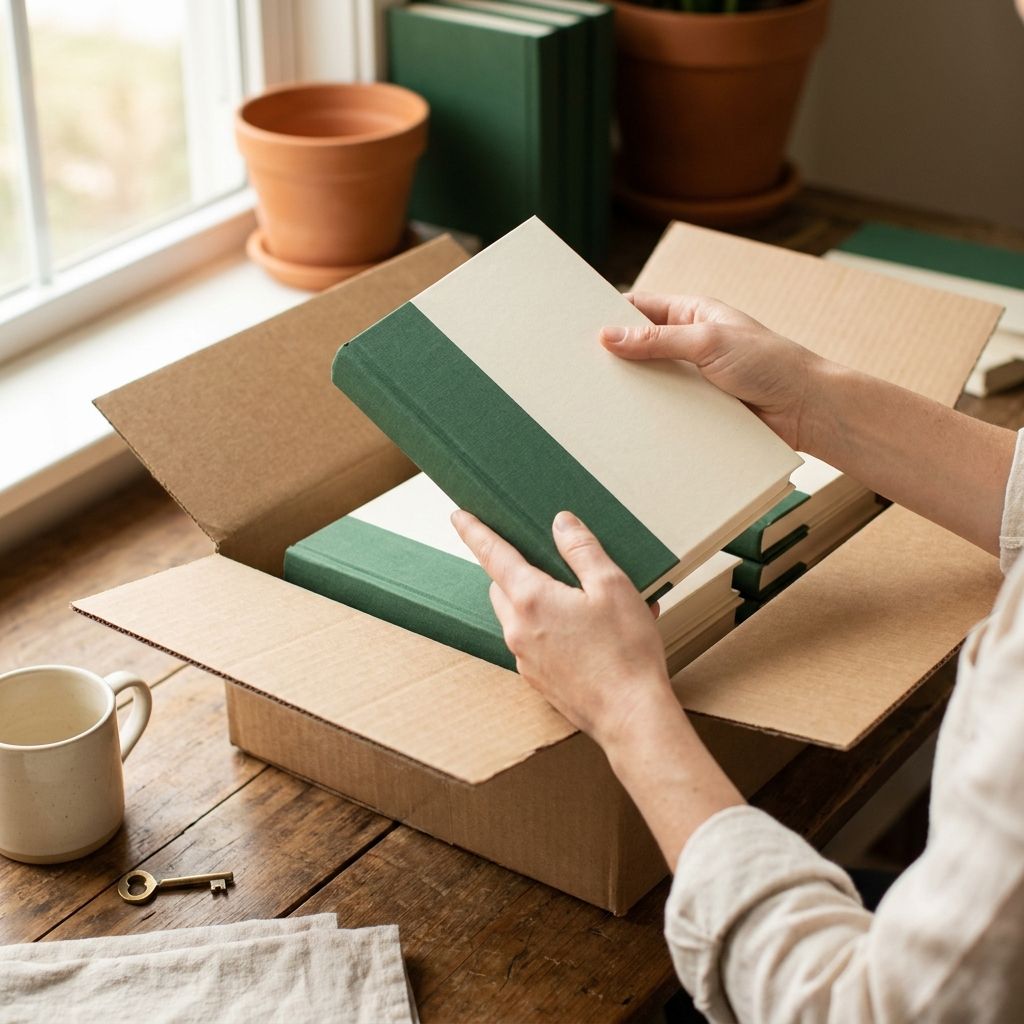 Author copies arriving in a box