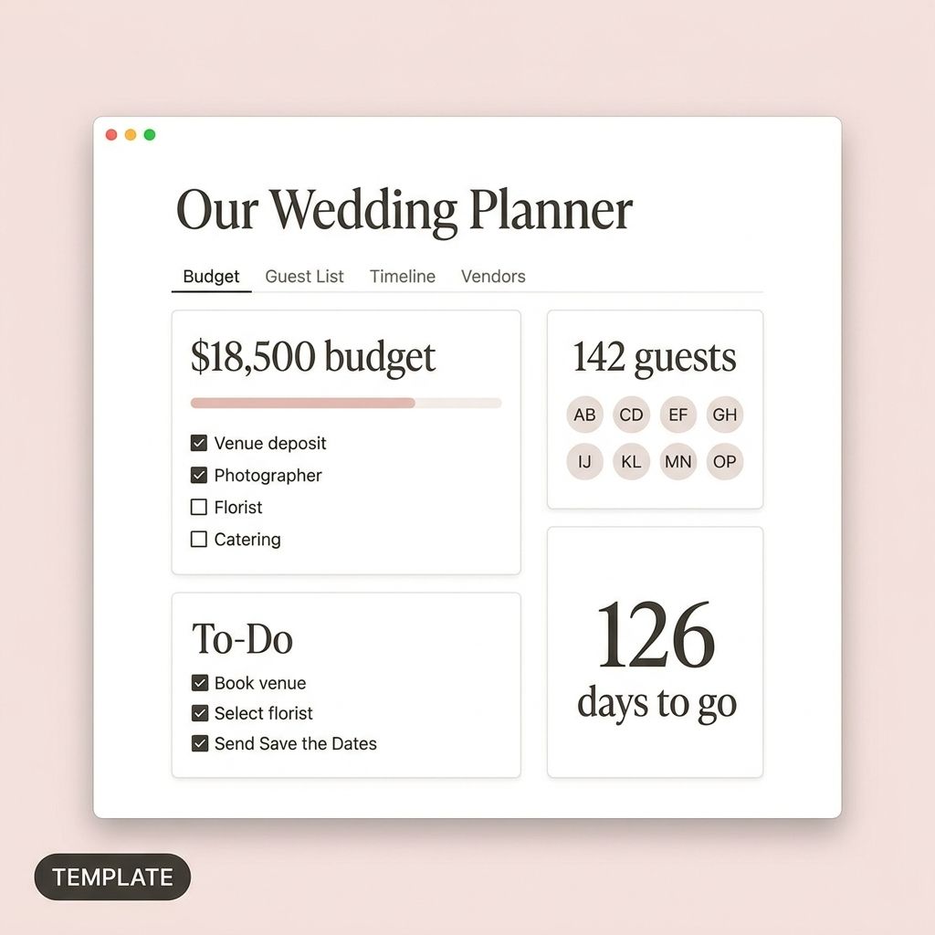 Template mockup: Our Wedding Planner