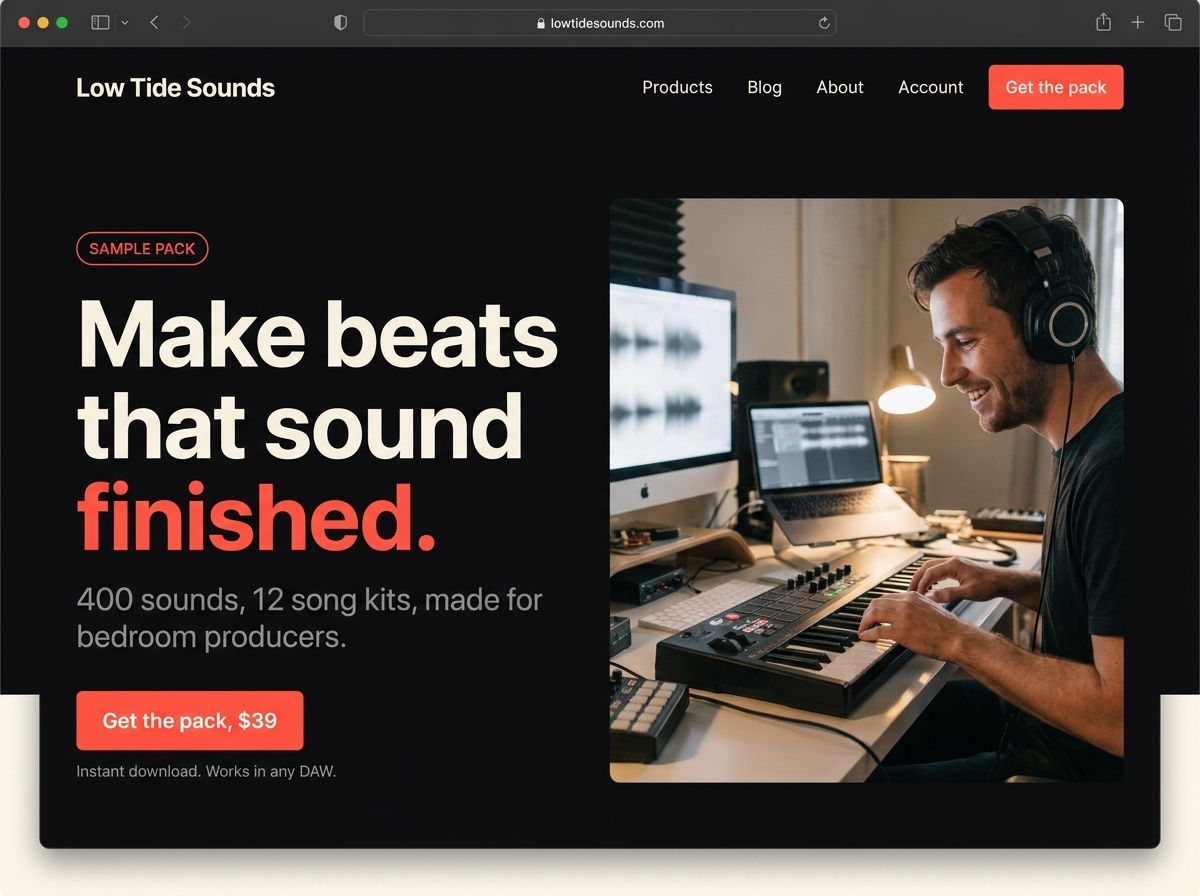 Sales page: Low Tide Sounds sample pack