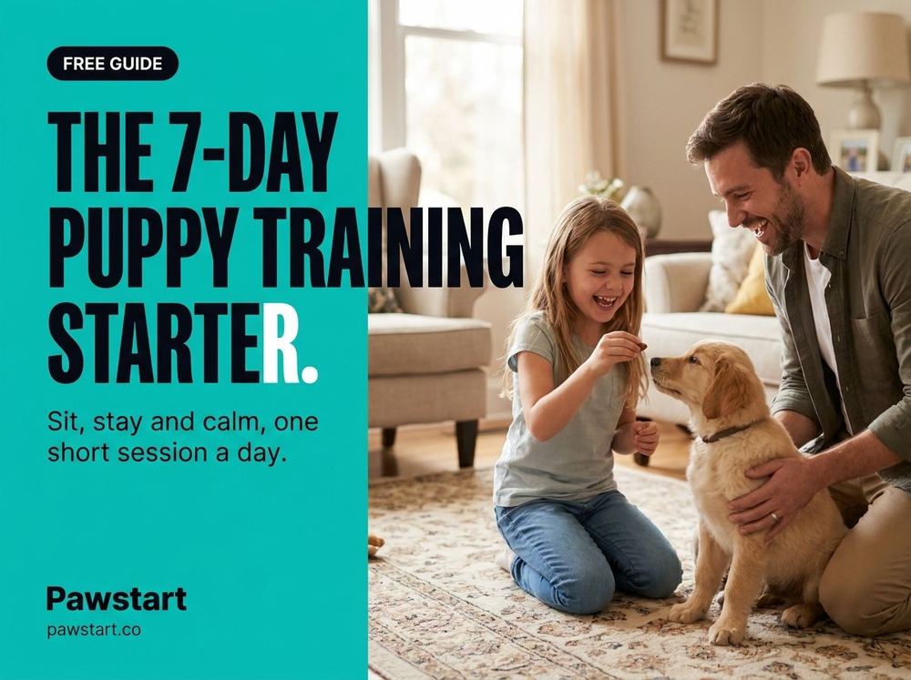 Free guide cover: The 7-Day Puppy Training Starter