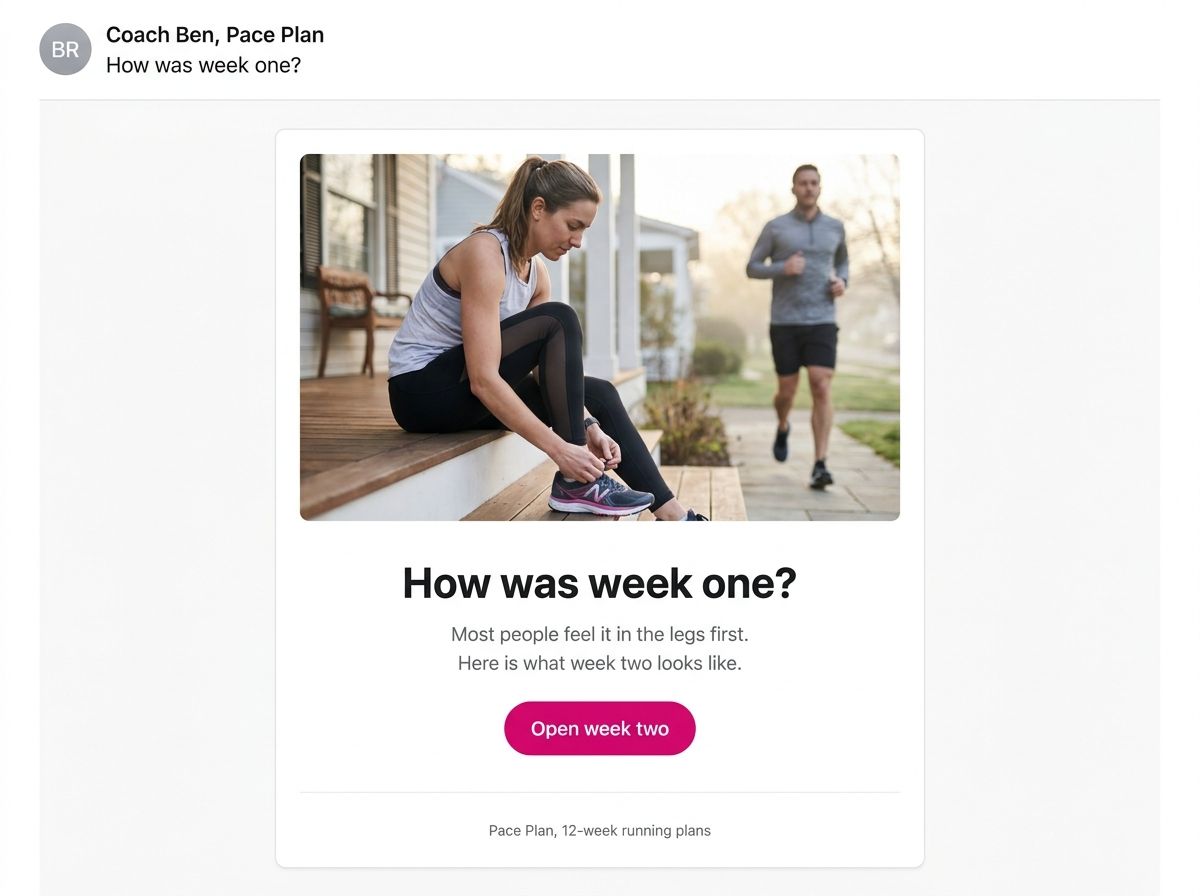 Follow-up email: How was week one?