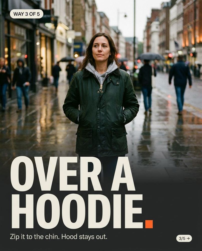 Carousel slide: Over a hoodie
