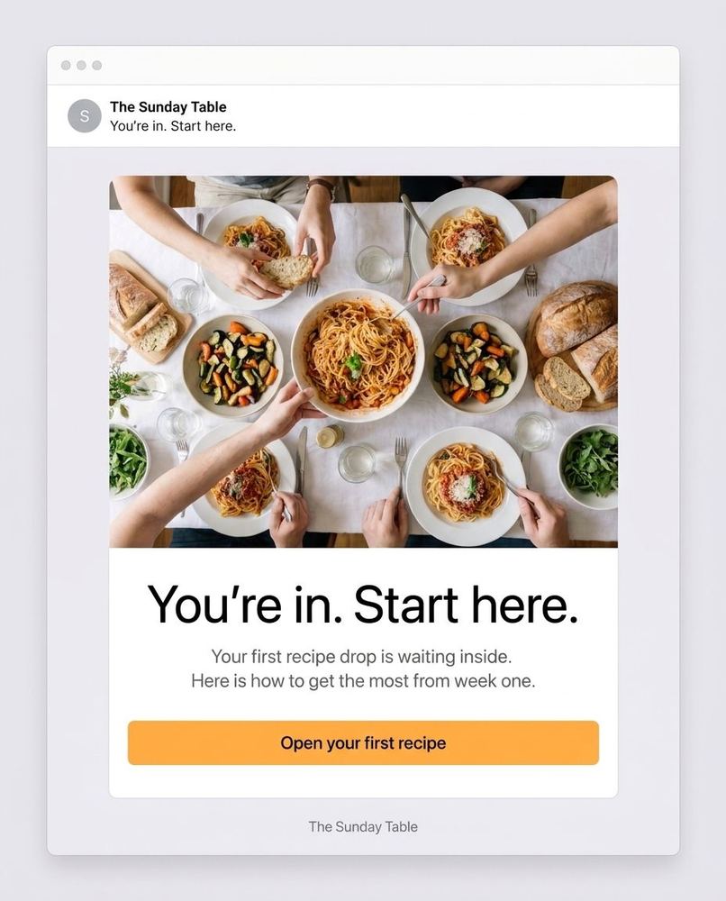 Welcome email