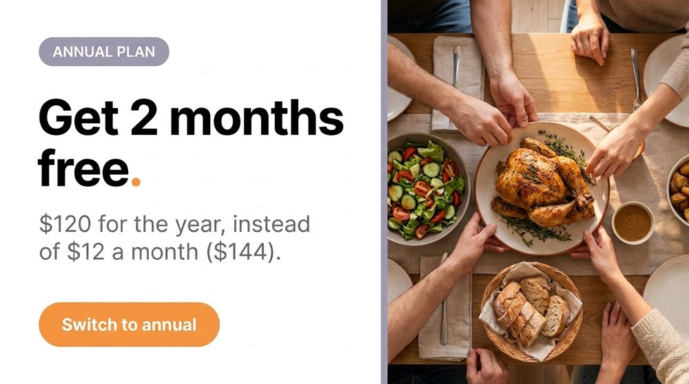 Get 2 months free annual plan promo