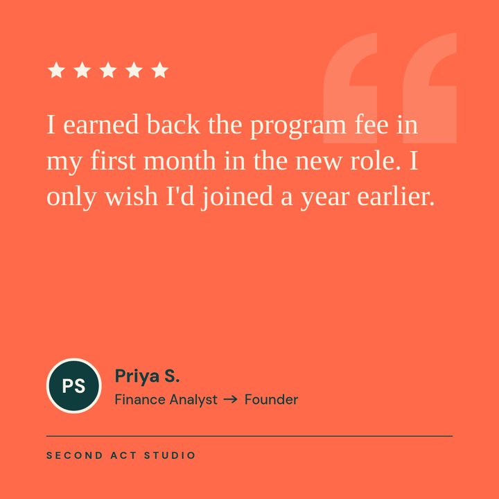 Testimonial post from Priya S.