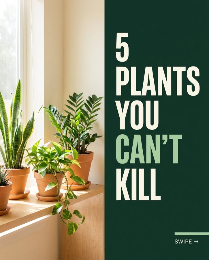 Social post, 5 plants you can't kill